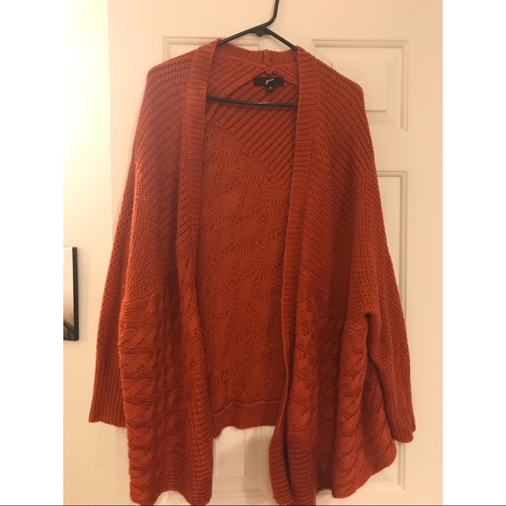 Burnt orange knit cardigan!